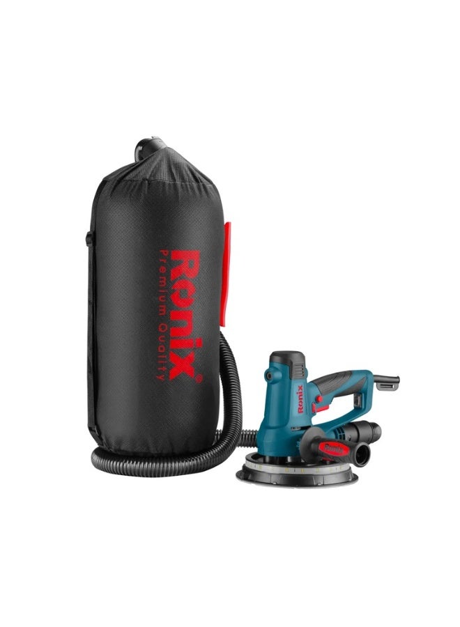 RONIX Drywall Sander 810W – Variable Speed 1500-2800RPM, LED Light, Auto Dust Removal, Flexible Swivel Head, 180mm Disc, German Technology, Wall & Ceiling Sander #6201 - Image 4