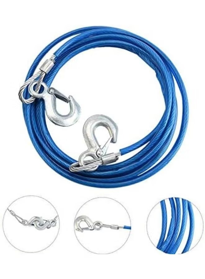 Heavy-Duty Car Tow Rope 4M with Steel Wire and Safety Hooks, Emergency Towing Cable for Compatible Cars, SUVs and Light Vehicles - Image 4
