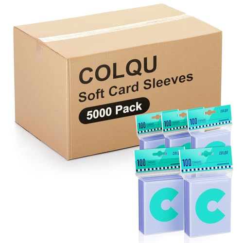 COLQU 5000ct Clear Card Sleeves for Trading Cards Soft Baseball Sports Card Sleeves Soft Plastic Protector Fit for MTG Game Standard Cards - Image 1