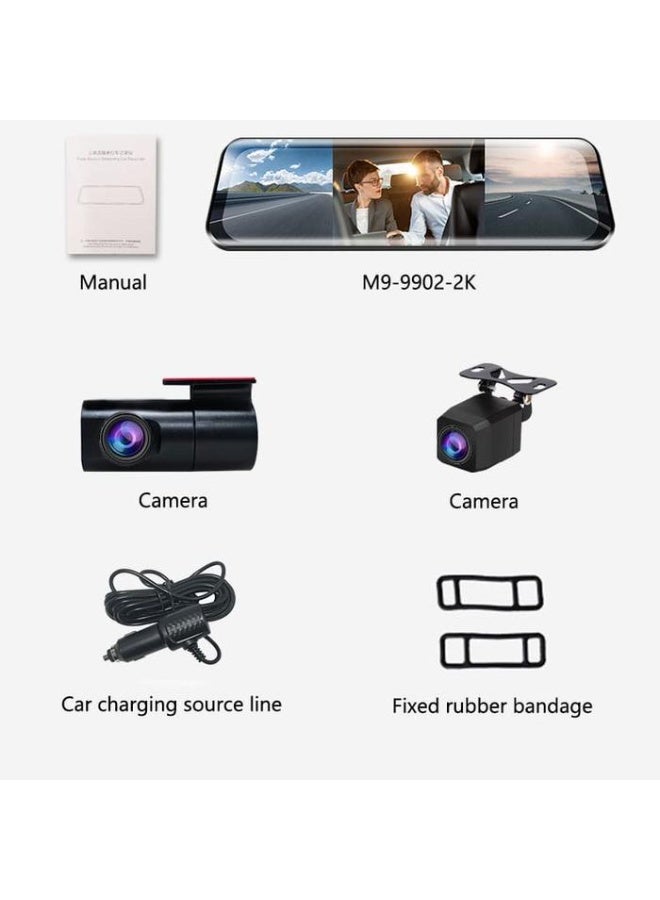 Lenovo M9 Mirror Rearview Dash Cam 3 Channel HD Recording, IPS Touch Screen, Dual HDR, WiFi, G-Sensor, Time Lapse, Super Capacitor, Parking Monitor, Supports Up to 128GB (Card Not Included) - Image 5