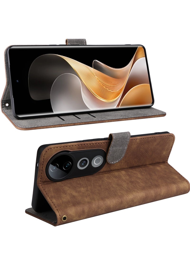 غطاء فيفو V40 / فيفو V40 برو مع حزام يدوي، حماية كاملة للجسم ضد الصدمات من الجلد الصناعي، غطاء مقلوب محفظة مع خاصية الحماية من السرقة RFID - Image 2