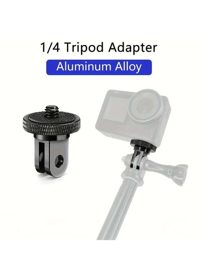 1pc Aluminum Alloy 1 4 Inch Mini Tripod Adapter Mount For Action Cameras - Image 1