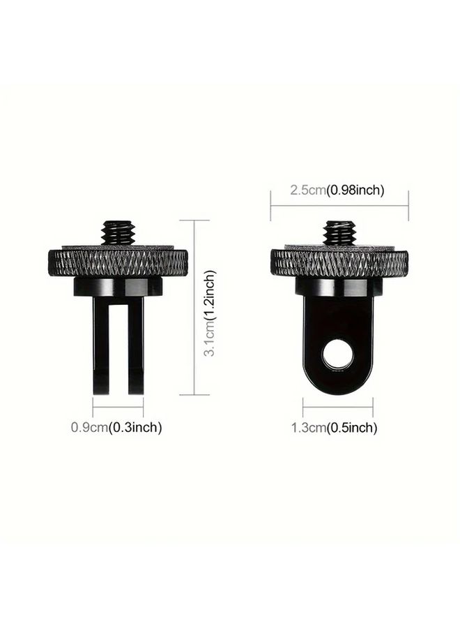 1pc Aluminum Alloy 1 4 Inch Mini Tripod Adapter Mount For Action Cameras - Image 2