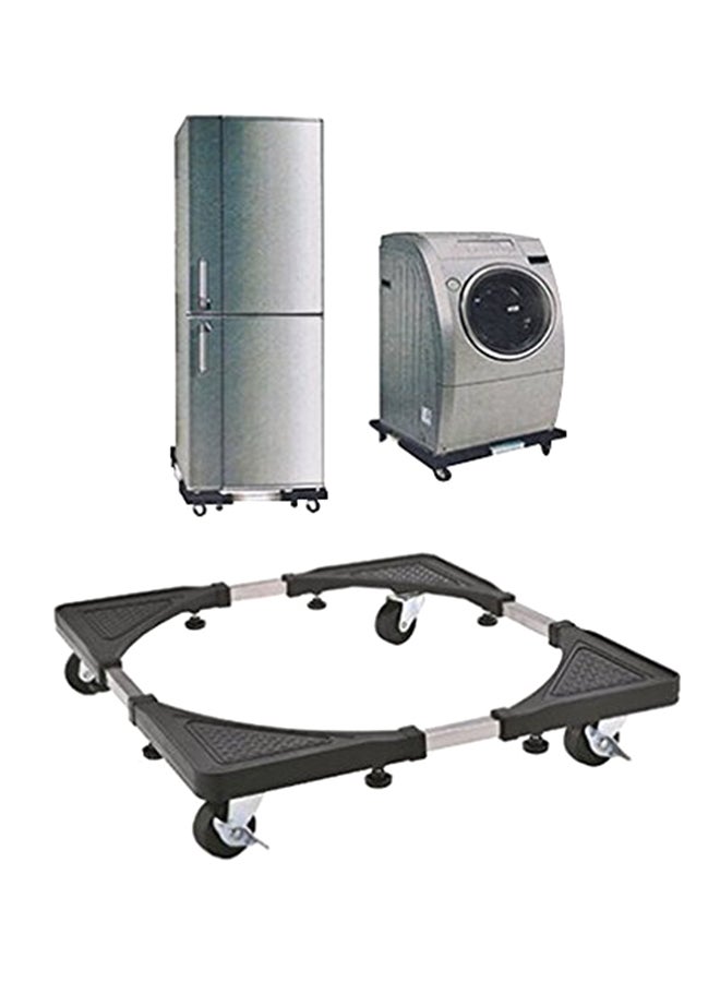 ELTRAZONE Multifunctional Movable Adjustable Stand for Washing Machine & Refrigerator – Heavy Duty Base with Lock Wheels & Anti-Vibration Feet – Black/Silver  - Image 3