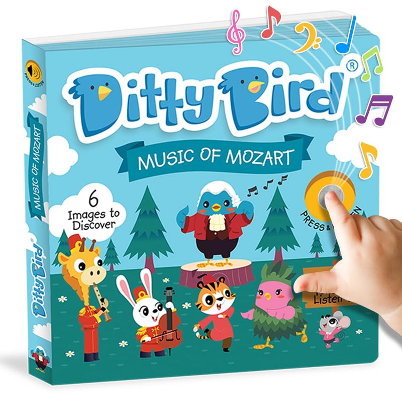 Ditty Bird Discover Ditty Bird Musical Books for Toddlers. Classical Music, Nursery Rhymes, and The Mozart Musical Book. Interactive for 1-3 Years. Robust and Sound for Babies. - Image 1