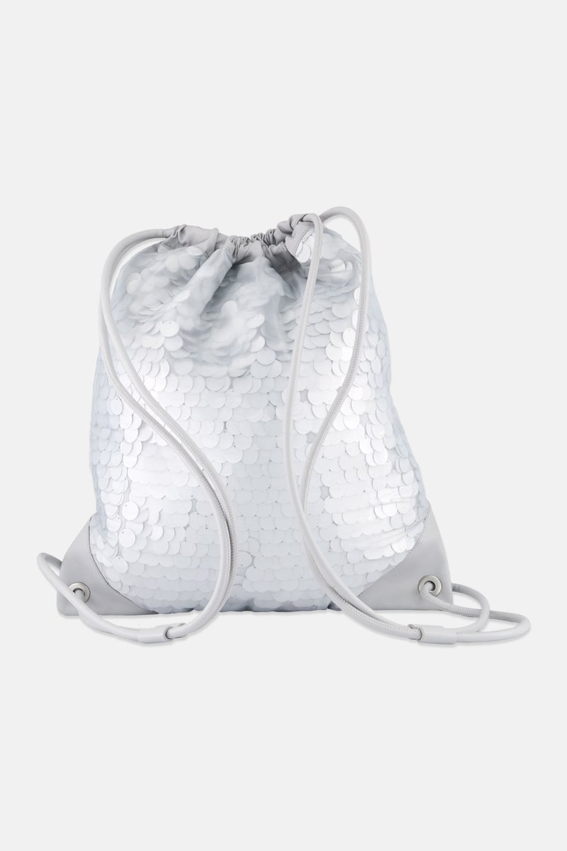 ESPRIT Women Sequence Detail Drawstring And Pouch  Bag 47 H X 41 L X  1 W Cm, Grey - Image 2