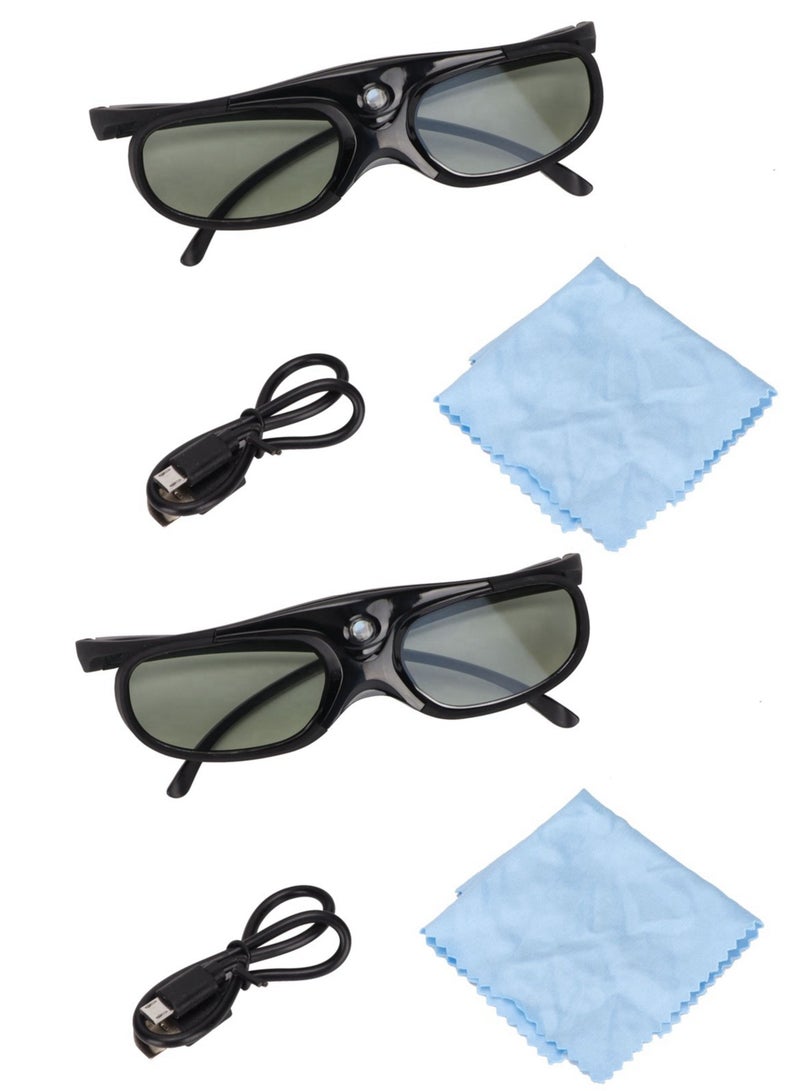 2Pcs 144Hz 3D Active Shutter Glasses DLP LinK LCD Lens 3D Glasses for 3D DLP Orojectors - Image 1