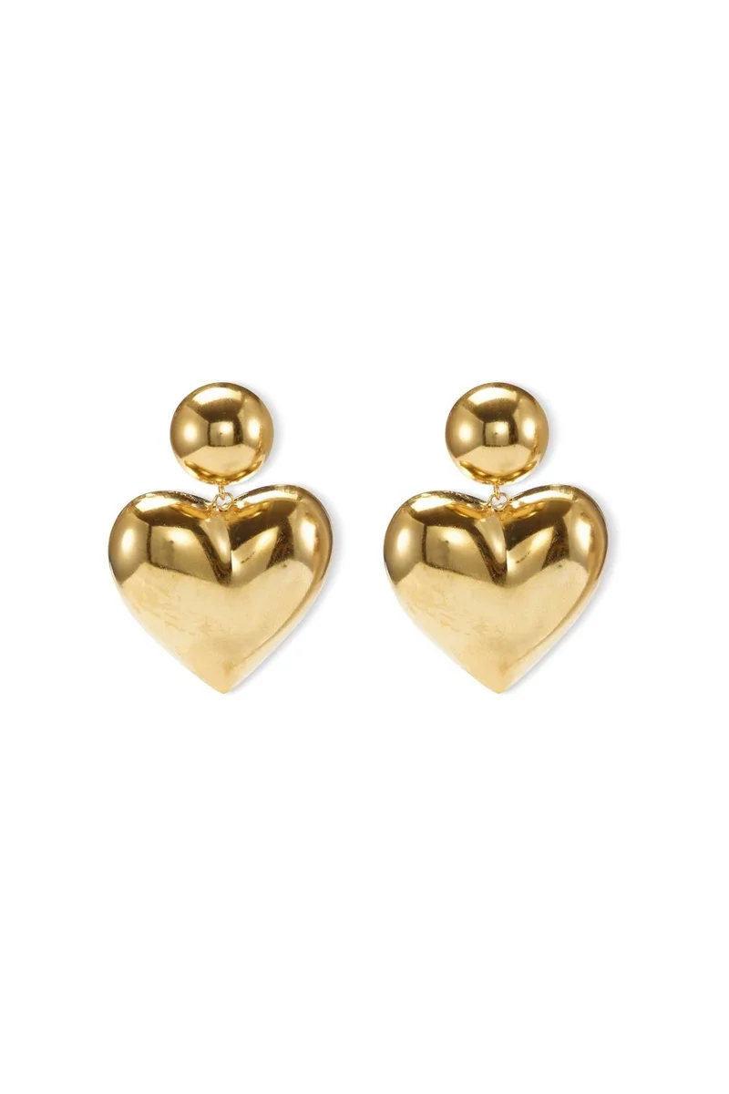 LELET NY Polished Light Statement Heart Earrings