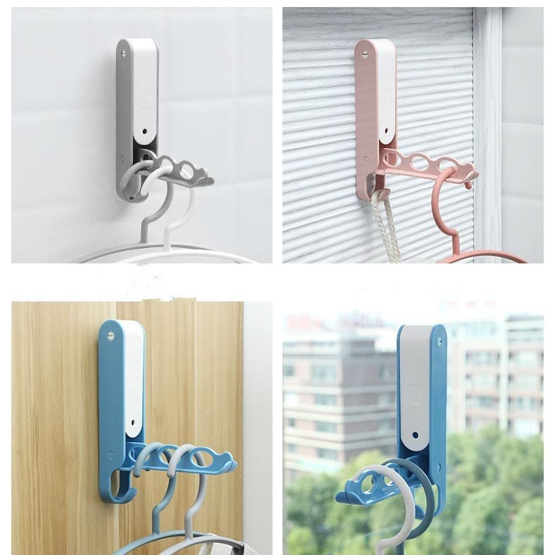 SpiderJuice SpiderJuice 2 Pcs Self Adhesive Plastic Multipurpose Space Saving Housekeeping Folding Door Back Clothes Hanger Hook Rack for Bathroom Bedroom Bags Keychains Hanger Not Included Random Colour  - Image 3