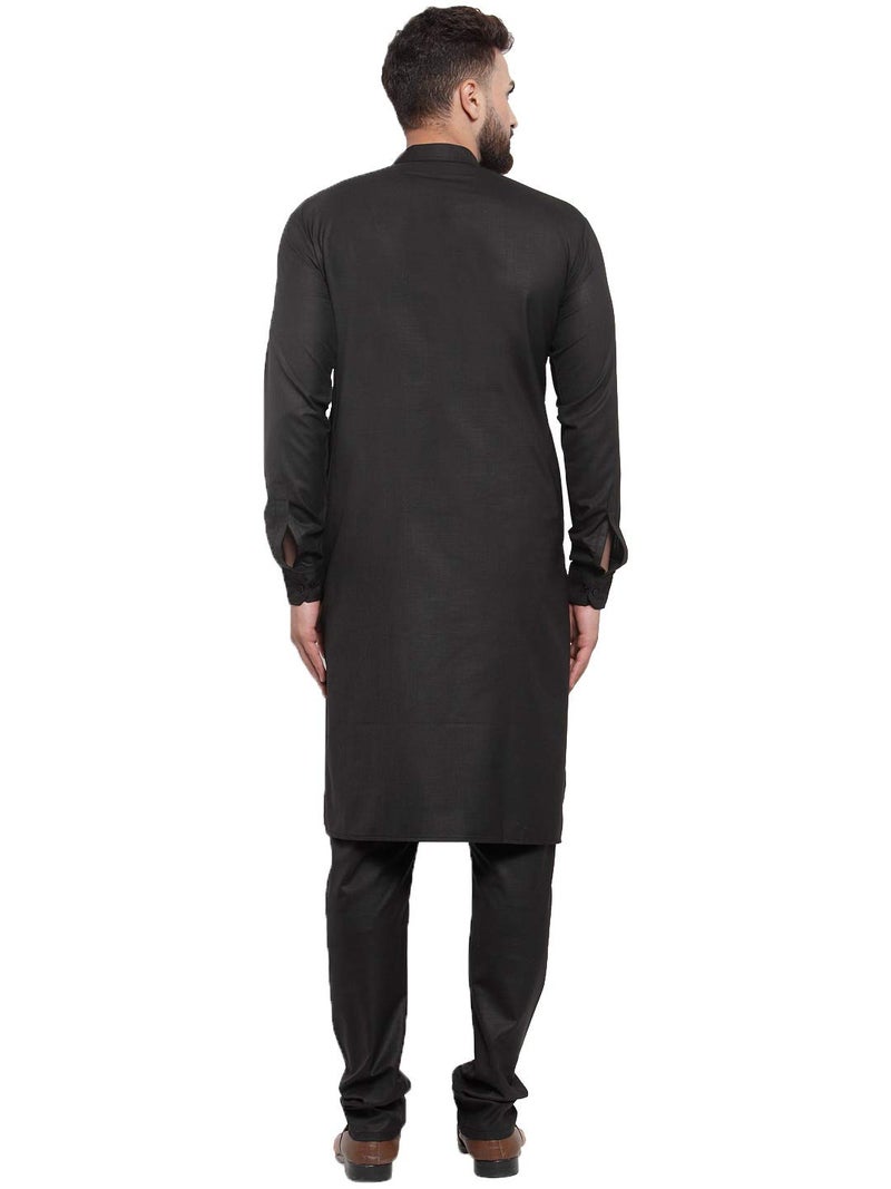 jompers طقم جومبرز للرجال من القطن الأسود مع الكُرتا والبنطلون - Image 2