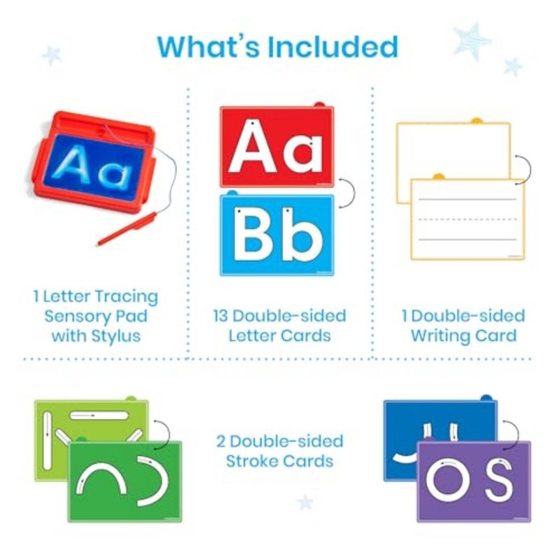 Sensory Tablet for Tracing, Letter Forming, Handwriting Activity Set with Stylus, 3-5 Years, 96240, Multi: Montessori-inspired, silicone surface, rainbow colors, reusable dry-erase tracing - Image 2
