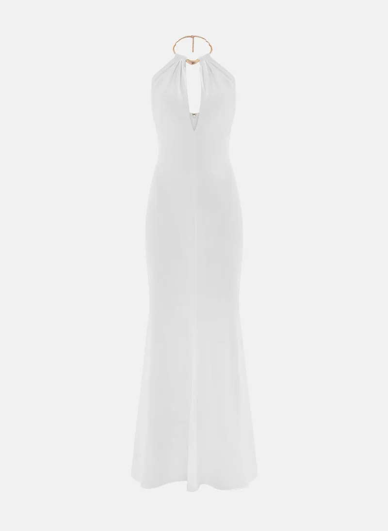 Lichi Maxi dress with metallic choker