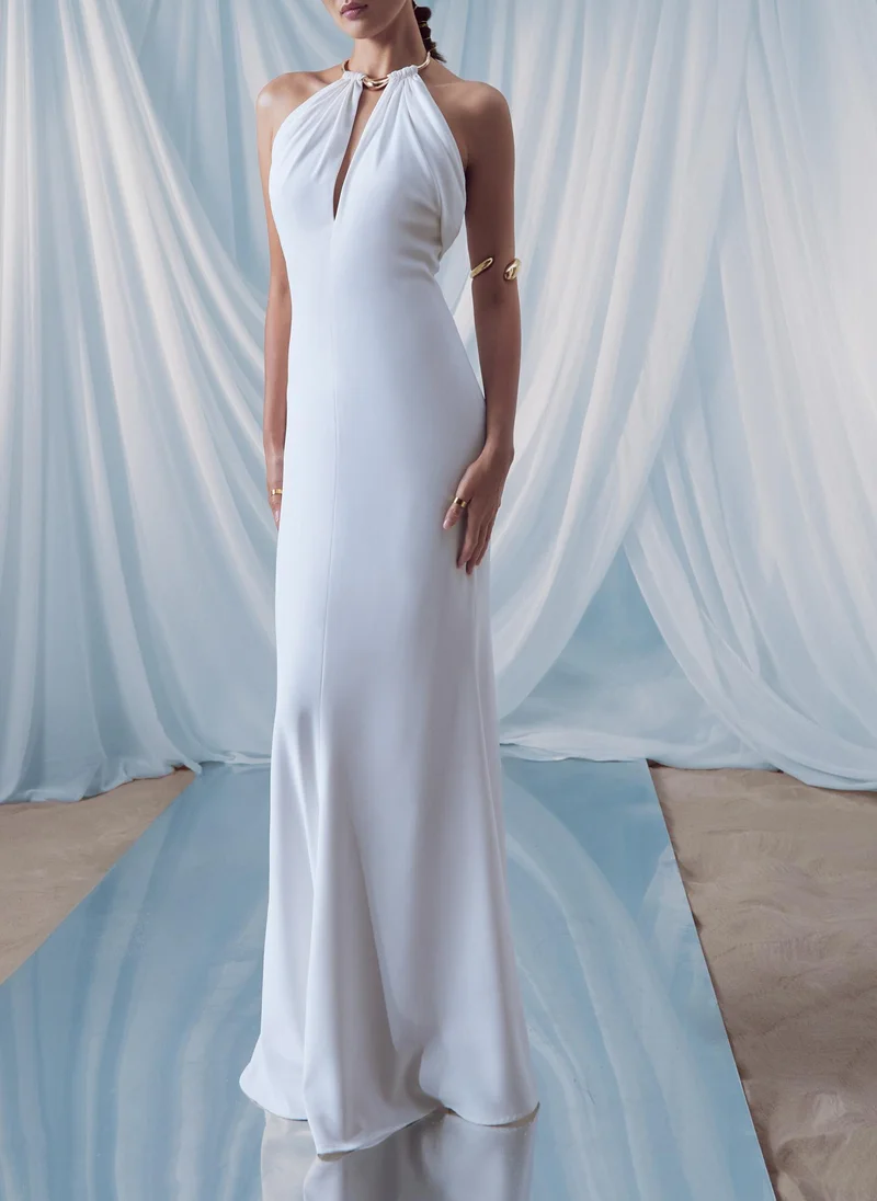 Lichi Maxi dress with metallic choker