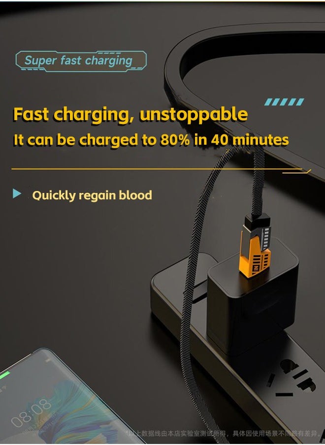 Fazza USB-C Lightning Cable 65W 4-in-1 Fast Charging Cable, Flat Braided USB-C, Multiple Charging Cable Combination Type Suitable for iPhone, iPad, Samsung 1.5m  - Image 3