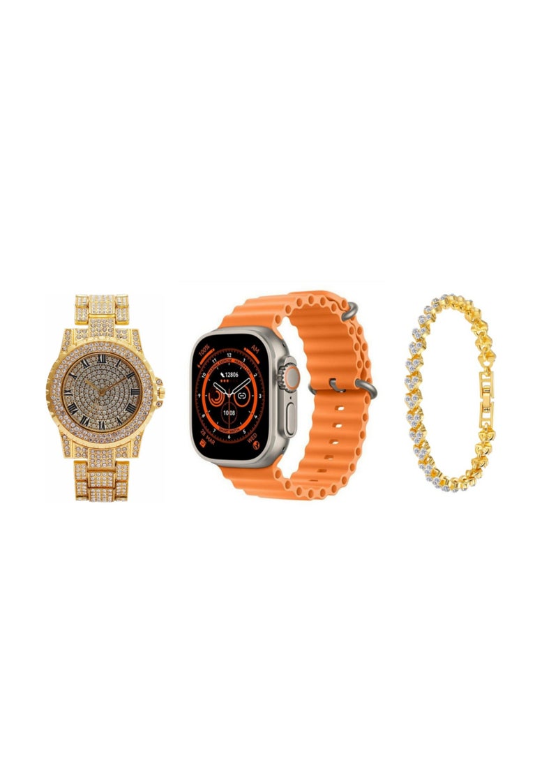 Generic - TK500 Smart Watch With A bracelet And Metal Watch Series 8 With A Full Screen On The Android And IOS Systems, It Is Quick T Respond, Wireless Charging With 7 Additional Bracelets - Image 1