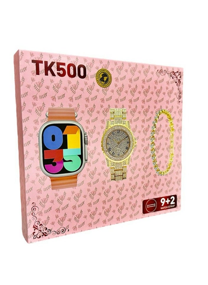 Generic - TK500 Smart Watch With A bracelet And Metal Watch Series 8 With A Full Screen On The Android And IOS Systems, It Is Quick T Respond, Wireless Charging With 7 Additional Bracelets - Image 1