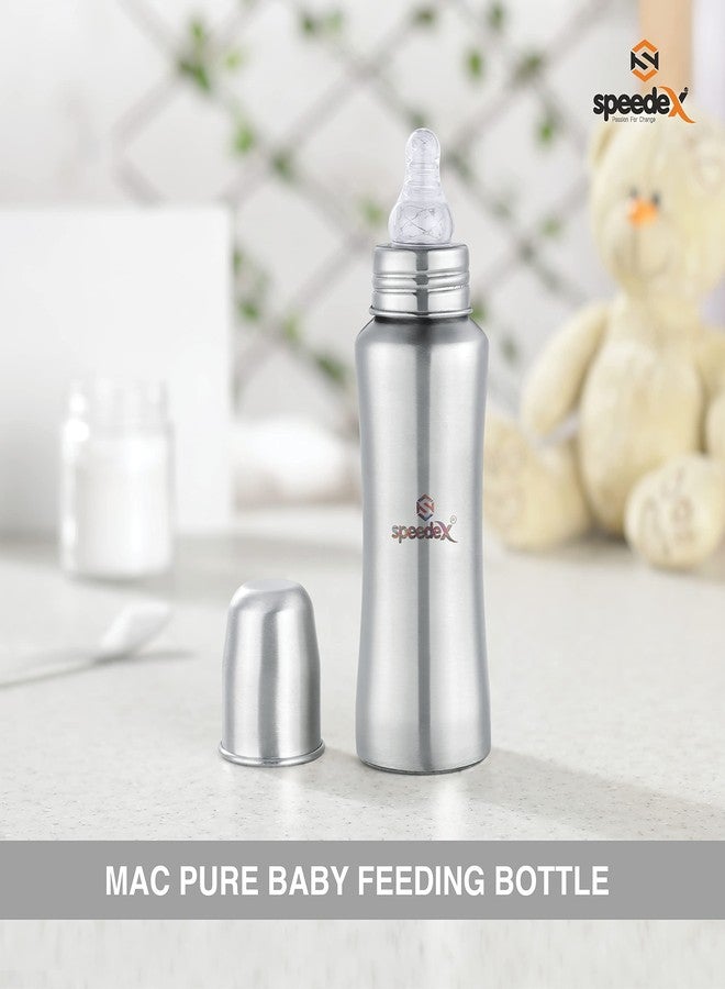 Speedex Stainless Steel Baby Feeding Bottle And Cleaning Brush Combo with Internal ML Marking (240 ML With Brush 1 Extra Nipple Free) - Image 5