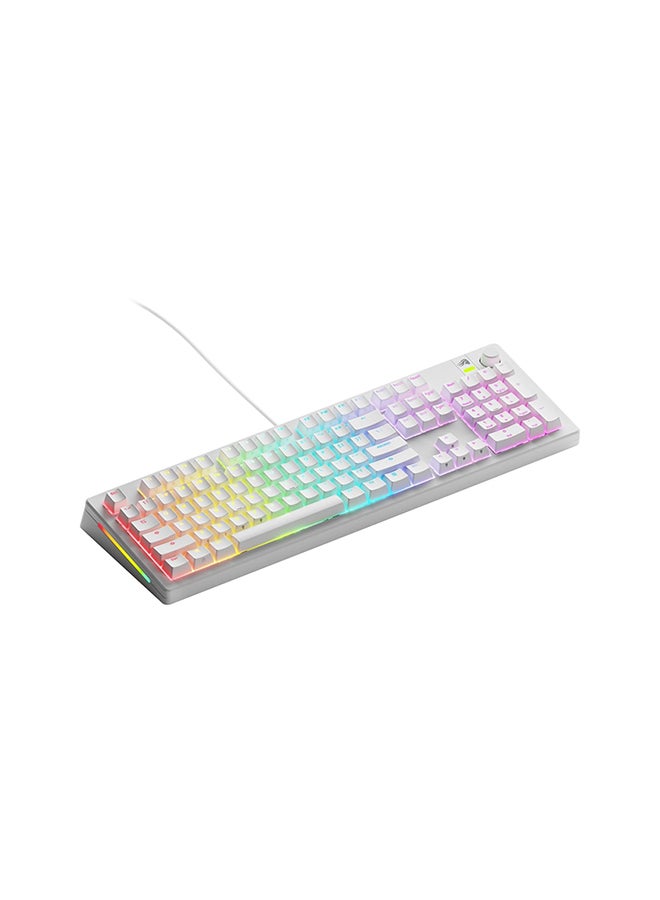 Glorious Gaming - GMMK 3 Custom Mechanical Gaming Keyboard with Knob, 100% Keyboard Full Size, Modular Gasket System, Doubleshot PBT Keycaps, Aluminum Switch Plate, Hotswappable Switches, ANSI (White)