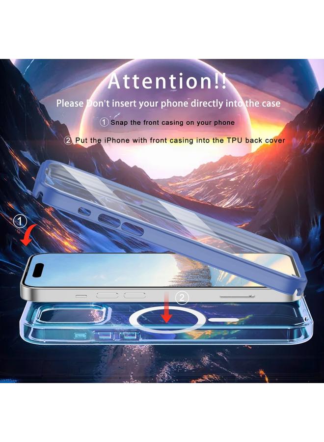 اس-توب جراب لهاتف iPhone 15 Pro، جراب هاتف مغناطيسي ملون من MagSafe PC هجين من مادة TPU - Image 3