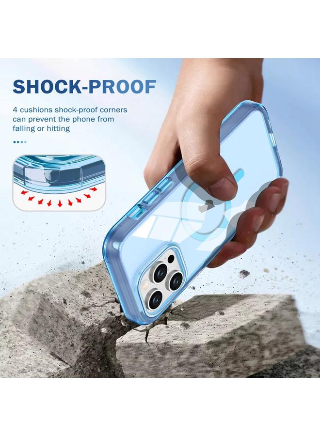 اس-توب جراب لهاتف iPhone 15 Pro، جراب هاتف مغناطيسي ملون من MagSafe PC هجين من مادة TPU - Image 5