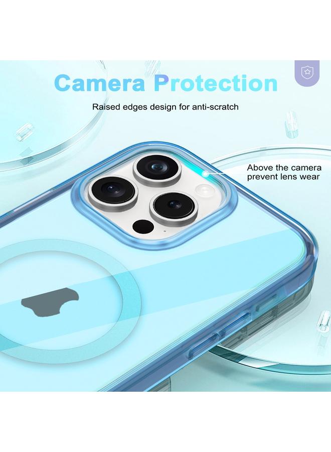 اس-توب جراب لهاتف iPhone 15 Pro، جراب هاتف مغناطيسي ملون من MagSafe PC هجين من مادة TPU - Image 4