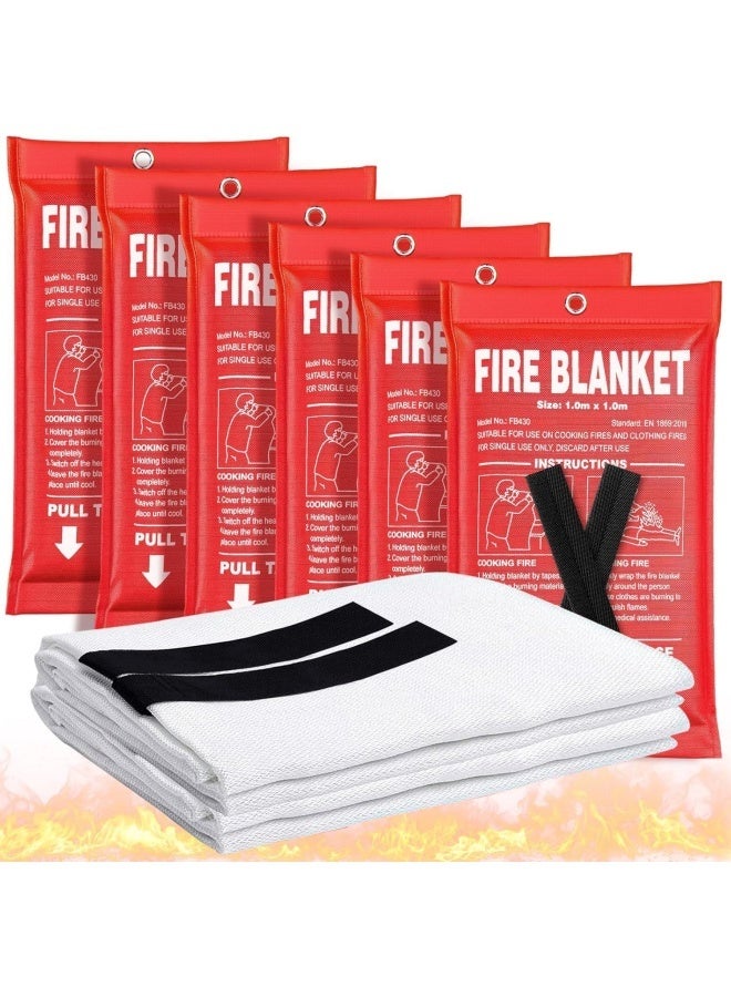 Sandinrayli Emergency Fire Blanket, 6 Pack Fire Suppression, Fiberglass for Home, Kitchen, School, Grill, Car, Office, Warehouse ( 6 pcs) - Image 1