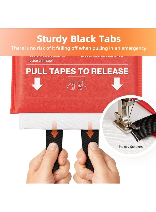 Sandinrayli Emergency Fire Blanket, 6 Pack Fire Suppression, Fiberglass for Home, Kitchen, School, Grill, Car, Office, Warehouse ( 6 pcs) - Image 2