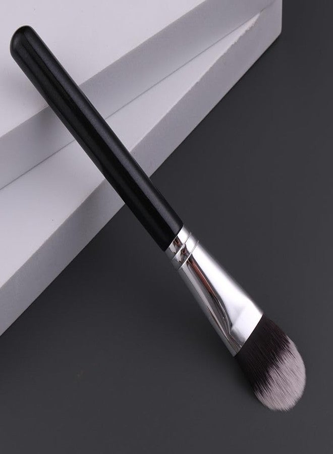IPRESTA Flat Foundation Brush for Liquid Makeup, Liquid Foundation Brush, Black Wooden Handle Synthetic fiber makeup brush (F112 Flat foundation brush) - Image 3