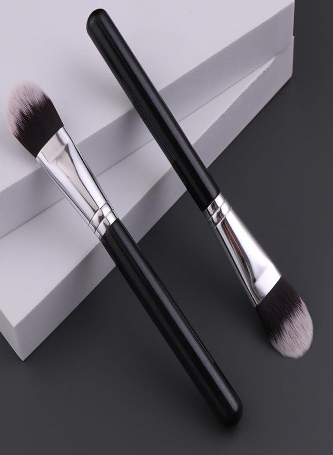 IPRESTA Flat Foundation Brush for Liquid Makeup, Liquid Foundation Brush, Black Wooden Handle Synthetic fiber makeup brush (F112 Flat foundation brush) - Image 4