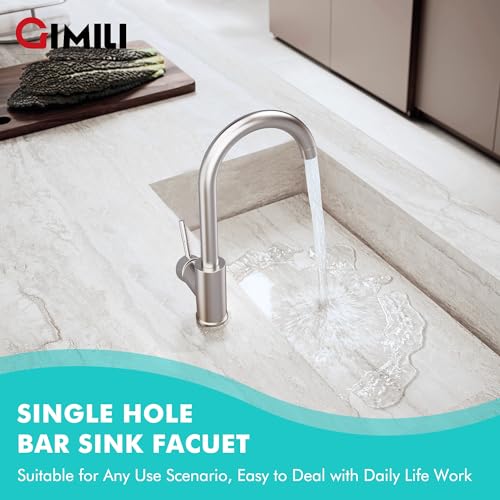 GIMILI Bar Sink Faucet Single Hole Brushed Nickel Modern Wet Small for Kitchen Farmhouse RV Camper Outdoor Utility Bathroom (Include RV Adapter 1/2 to 3/8) - Image 5