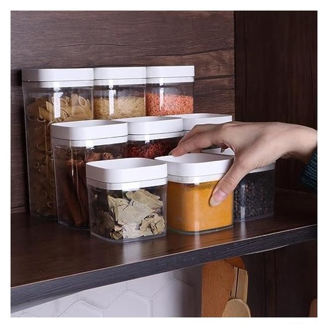 سبيس شوب طقم 9*1 سكر اكريليك جديد كليا وبهارات للفول والسكر والقهوة والشاي واستخدامات متعددة في المطبخ 9 قطع - Image 1