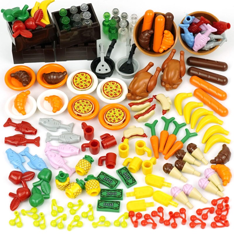 BroTex City Food Accessories - Building Block Friends Animals Bricks, People House Kitchen Farm Restaurant MOC Pieces Parts, Classic Party Favors Toys for Boys Girls - Image 1