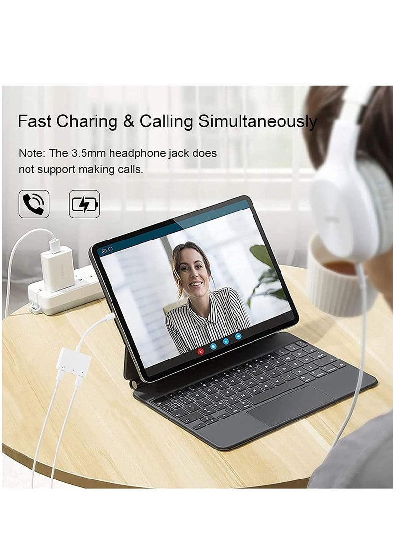 Lightning Headphone Audio Adapter Splitter for iPhone/iPad,Lightning to 3.5mm Headphone Jack Adapter & dongle,Aux Audio Adapter for iPhone 14/13/12/11/X/8/8plus/7/7plus/iPad Support iOS 16