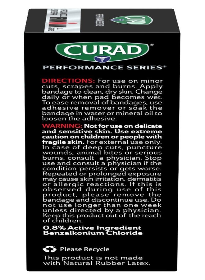 CURAD Performance Series IRONMAN Antibacterial Bandages, Extreme Hold Adhesive Technology, Standard Size Flexible Fabric Bandages for Cuts, Scrapes, & Burns, Assorted Colors, 1 x 3.25 inches, 20 Count - Image 5