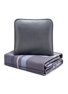 Generic Portable Travel Blanket Airplane Compact With Bag, Fleece Throw Blanket Cozy Soft For Camping Train 60" X 40", Plaid, (Blue)  - Image 1