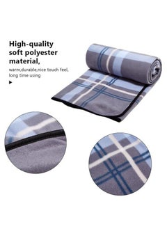 Generic Portable Travel Blanket Airplane Compact With Bag, Fleece Throw Blanket Cozy Soft For Camping Train 60" X 40", Plaid, (Blue)  - Image 2
