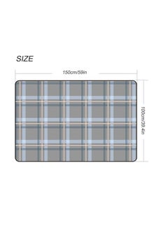 Generic Portable Travel Blanket Airplane Compact With Bag, Fleece Throw Blanket Cozy Soft For Camping Train 60" X 40", Plaid, (Blue)  - Image 5