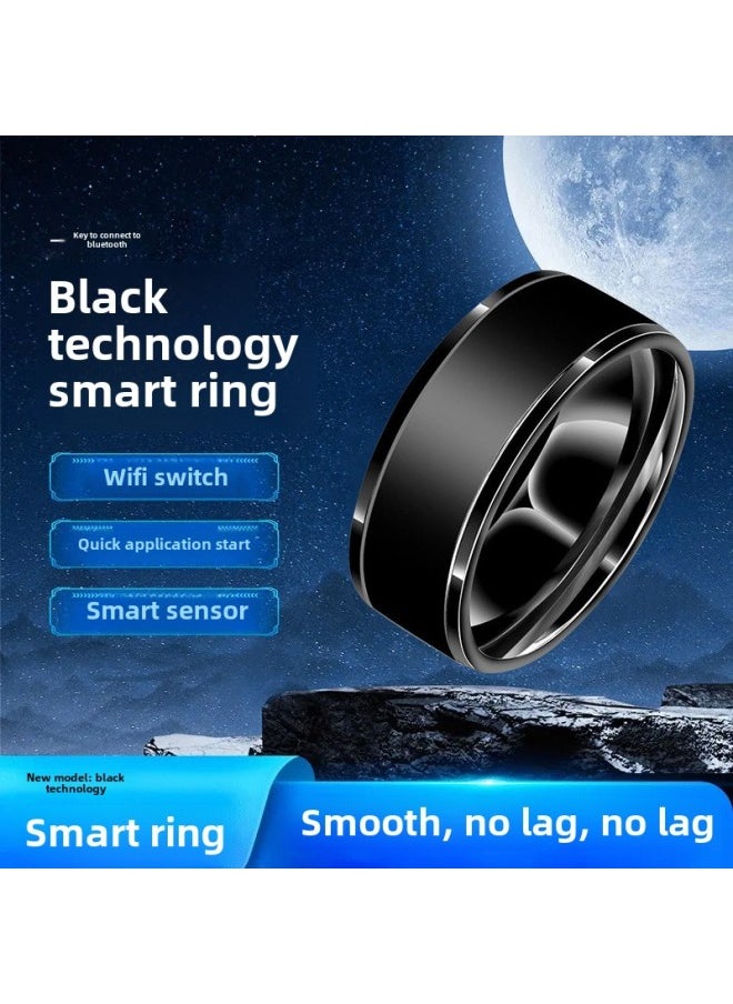 Generic - NFC Ring Solar Energy Multifunctional Android Temperature Magic Ring Internet Celebrity Same Smart Fashion Ins Waterproof-Colour:[waterproof Ring] Silver Size 12 Finger Circumference 67.2mm - Image 1