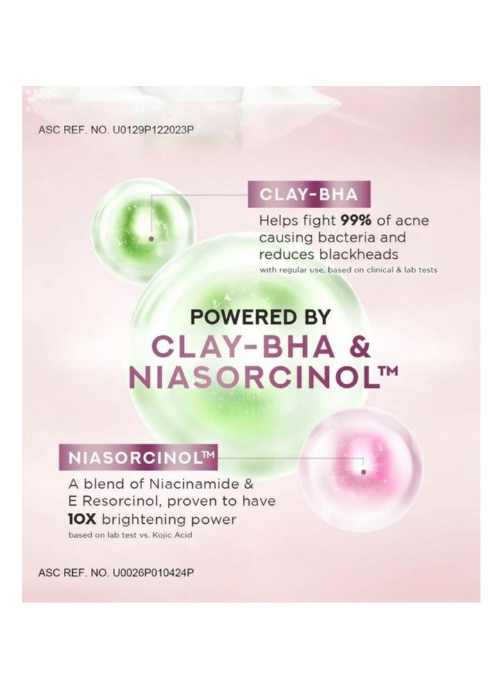 Pond's Bright Miracle Ultimate Pore Clear Scrub CLAY-BHA Niasorcinol Facial Scrub Reduces Blackheads & Clears 99% Of Acne-causing Bacteria 100g X 2  - Image 4