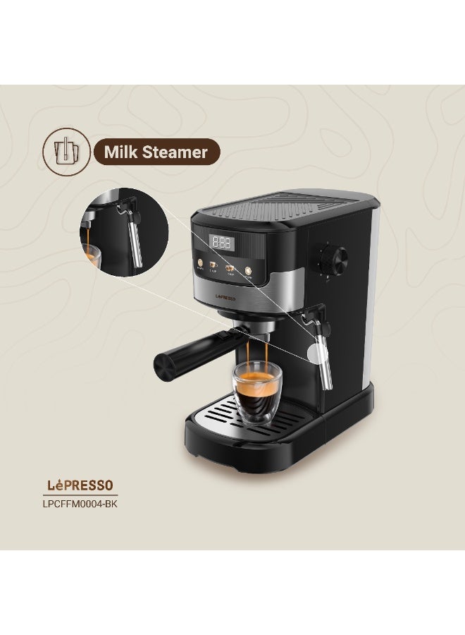 LePRESSO Suprema 20 Bar Espresso Machine with Adjustable Milk Steamer & Nespresso Capsule Compatible / Touch Display / 1.2L Water Tank / Washable Drip Tray / Capsule Coffee Maker / Coffee Machine - Black - Image 5