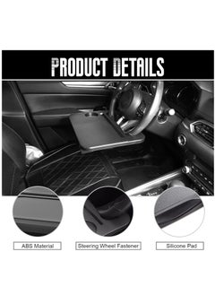 SYOSI Car Steering Wheel Tray, 2 In 1 Seat Gap Filler Organizer, Multifunctional Car Seat Accessories, Tray For Laptop Eating Working, Seat Organizer for Holding Phone, Sunglasses, Keys, Drink, Writing  - Image 3