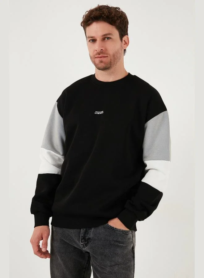 Buratti  Buratti Cotton Relaxed Fit Crew Neck Raised Color Block Sweat Men's SWEAT 5905298T for Men | Best Price UAE