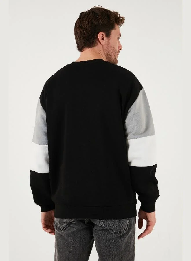 Buratti  Buratti Cotton Relaxed Fit Crew Neck Raised Color Block Sweat Men's SWEAT 5905298T for Men | Best Price UAE