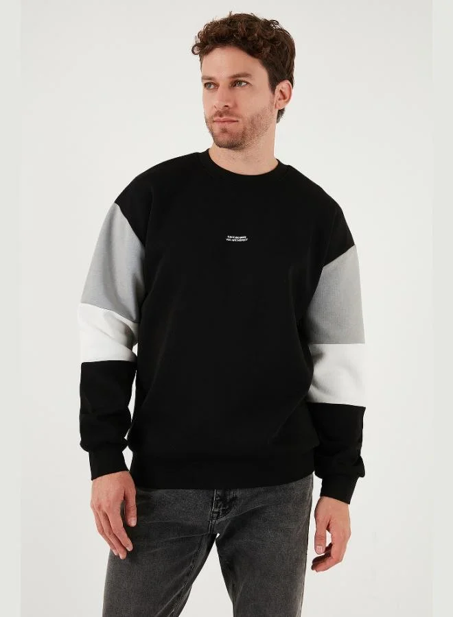 Buratti  Buratti Cotton Relaxed Fit Crew Neck Raised Color Block Sweat Men's SWEAT 5905298T for Men | Best Price UAE