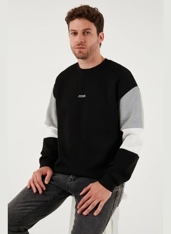 Buratti  Buratti Cotton Relaxed Fit Crew Neck Raised Color Block Sweat Men's SWEAT 5905298T for Men | Best Price UAE