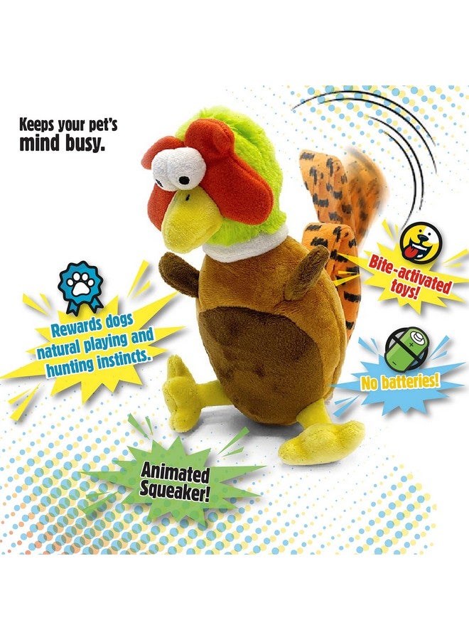 goDog goDog Action Plush Pheasant Animated Squeaky Dog Toy, Chew Guard Technology - Brown, One Size  - Image 4