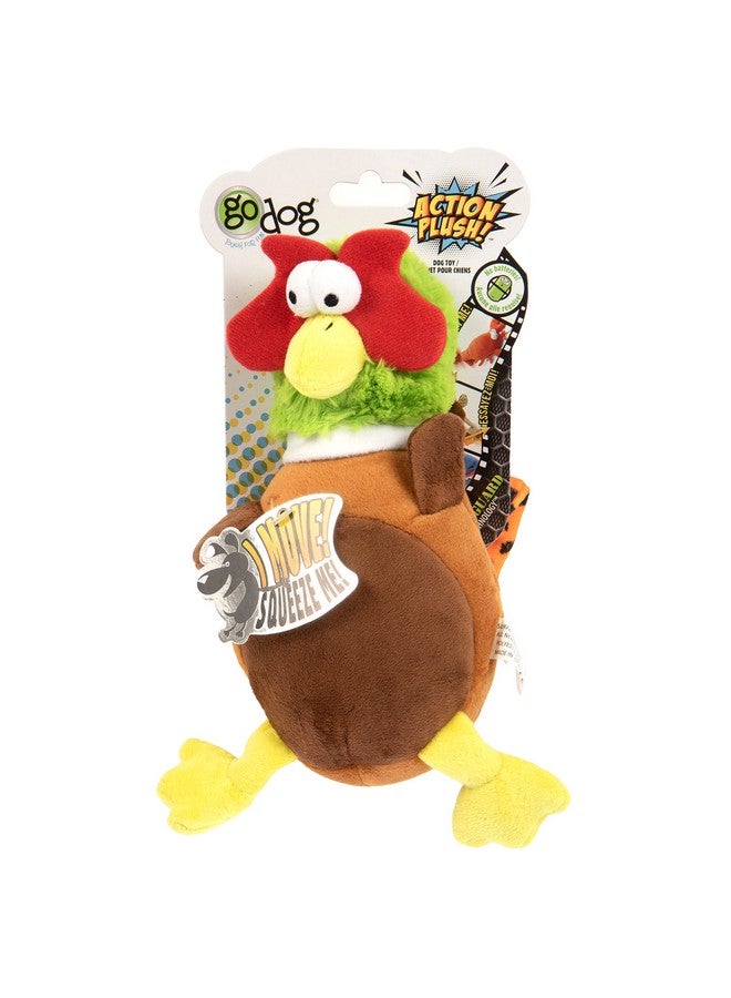 goDog goDog Action Plush Pheasant Animated Squeaky Dog Toy, Chew Guard Technology - Brown, One Size  - Image 5