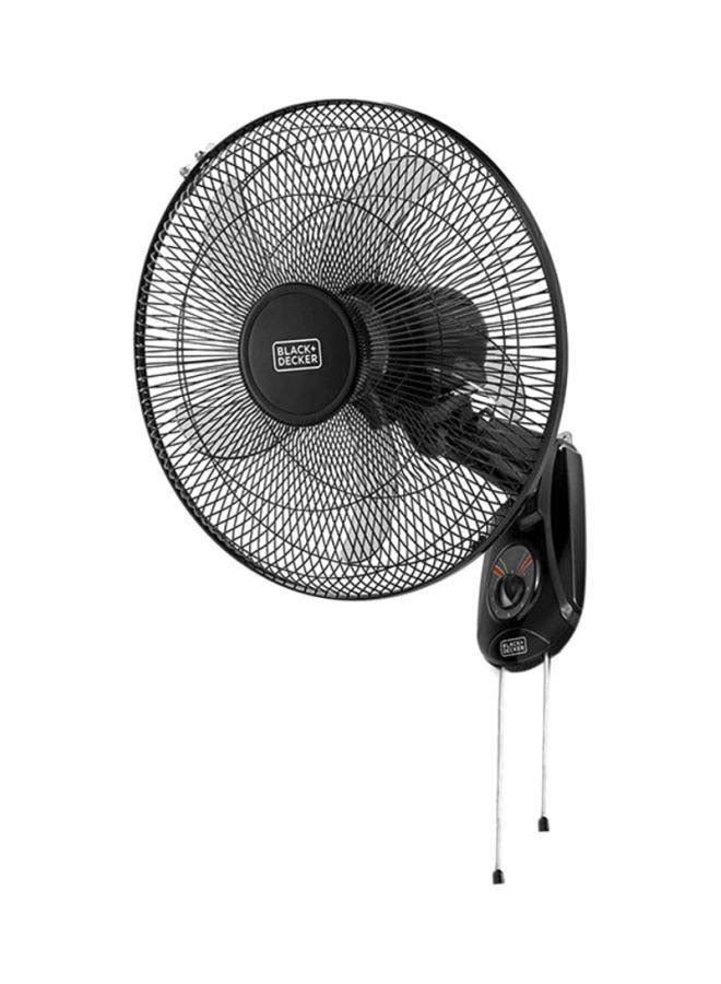 Black+Decker 55 W 16 Inch 3 Speed Wall Fan, 55 W FW1620-B5 Black - Image 1