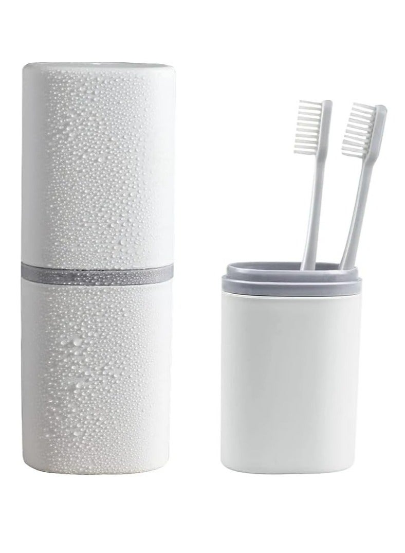 إسكدنيا محتوي فرشاة الأسنان، حقيبة فرشاة الأسنان المحمولة للسفر والتخييم والمدرسة والبيت (بيضاء) - Image 2