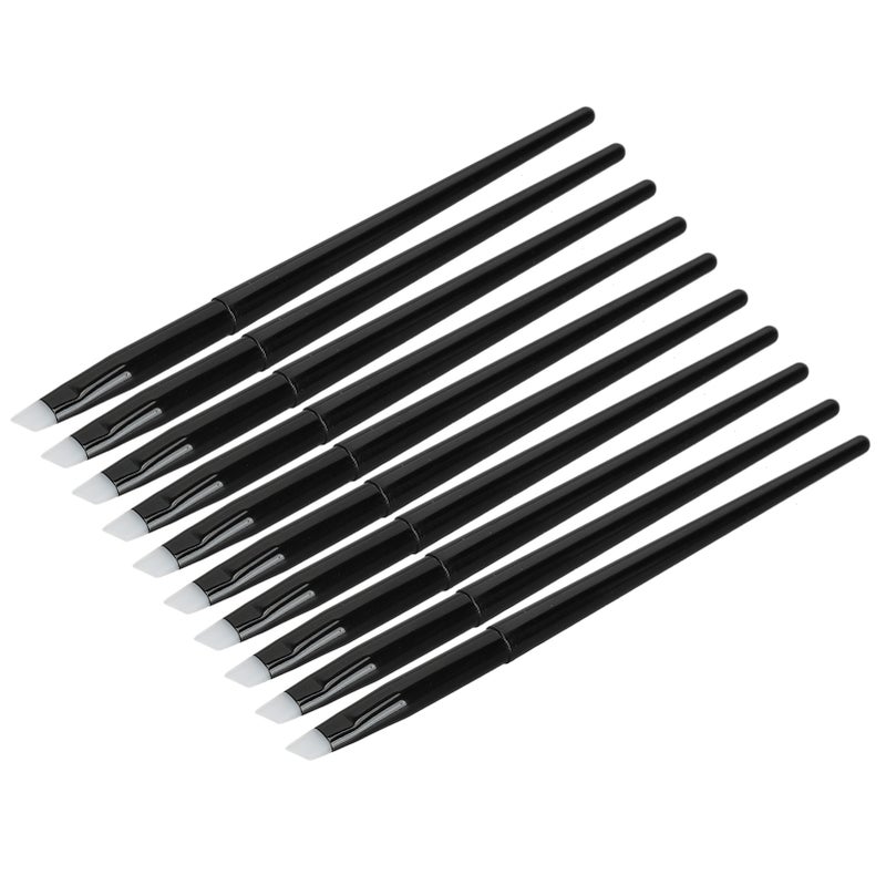 10pcs Eye Brush Angled Eyebrow Brush Silicone Eyebrow Liner Eyeshadow Precise Application Eye Makeup Tool - Image 5